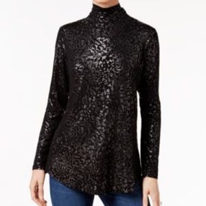 NEW PRINTED TOP BLACK CARBON MACY'S $34.50 LOT1620